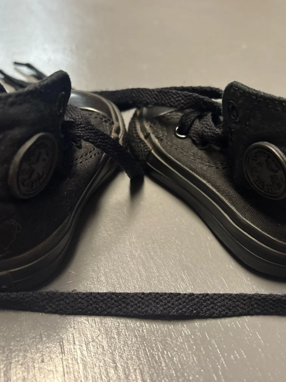 Converse Kids Black High-Top Canvas Sneakers with Black Laces